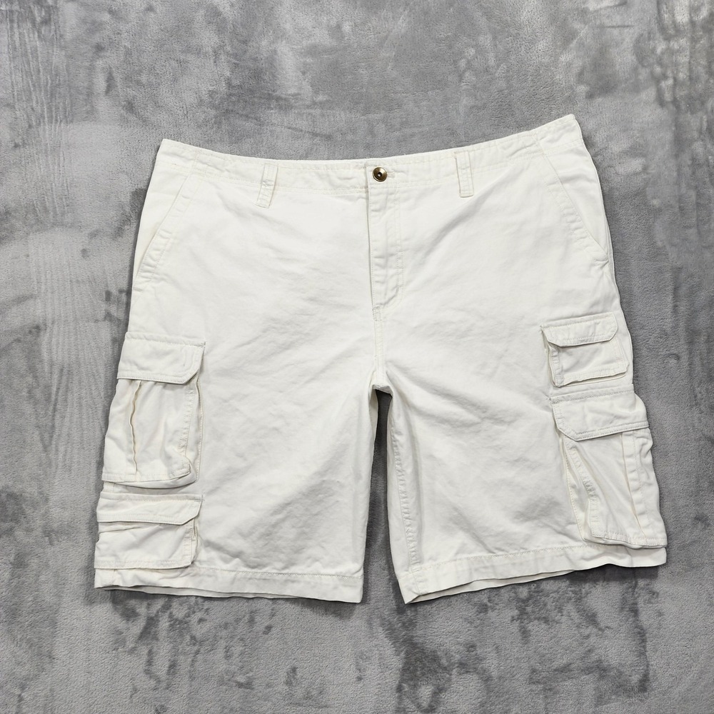 Vintage‎ No Boundaries Shorts Mens 46 White Tusk Cargo Relaxed Fit Casual Summer